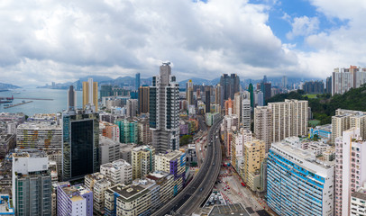 Fototapeta premium Top view of Hong Kong residential district