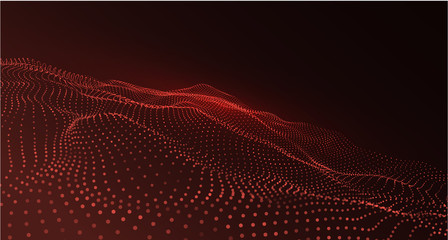 Abstract background with red neon dotted digital pattern.