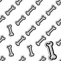 Dog Bone Icon Seamless Pattern, Bone Icon