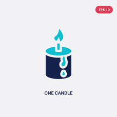 two color one candle vector icon from beauty concept. isolated blue one candle vector sign symbol can be use for web, mobile and logo. eps 10