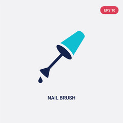 two color nail brush vector icon from beauty concept. isolated blue nail brush vector sign symbol can be use for web, mobile and logo. eps 10