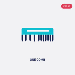 two color one comb vector icon from beauty concept. isolated blue one comb vector sign symbol can be use for web, mobile and logo. eps 10