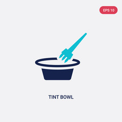 two color tint bowl vector icon from beauty concept. isolated blue tint bowl vector sign symbol can be use for web, mobile and logo. eps 10
