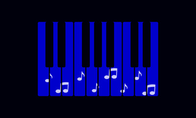 Piano keys color vector illustration.