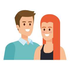 Fototapeta premium business couple avatars characters vector illustration