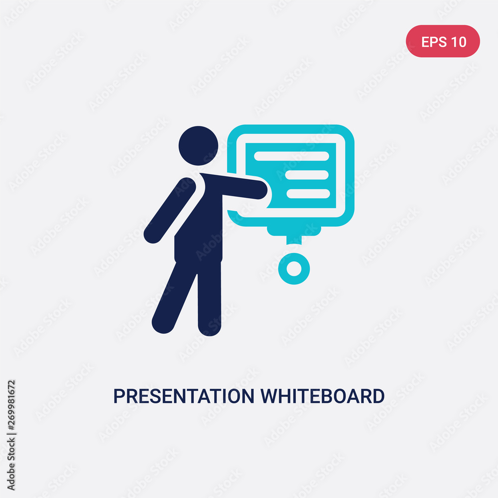 Aufkleber two color presentation whiteboard vector icon from behavior concept. isolated blue presentation whit