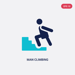 two color man climbing vector icon from behavior concept. isolated blue man climbing vector sign symbol can be use for web, mobile and logo. eps 10