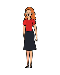 elegant businesswoman avatar character vector illustration
