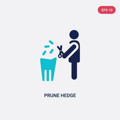 two color prune hedge vector icon from behavior concept. isolated blue prune hedge vector sign symbol can be use for web, mobile and logo. eps 10