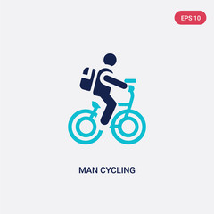 two color man cycling vector icon from behavior concept. isolated blue man cycling vector sign symbol can be use for web, mobile and logo. eps 10