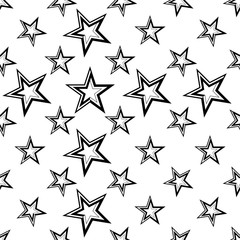 Star Icon Seamless Pattern, Star Shape Icon