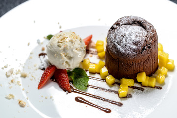 chocolate fondant with ice cream
