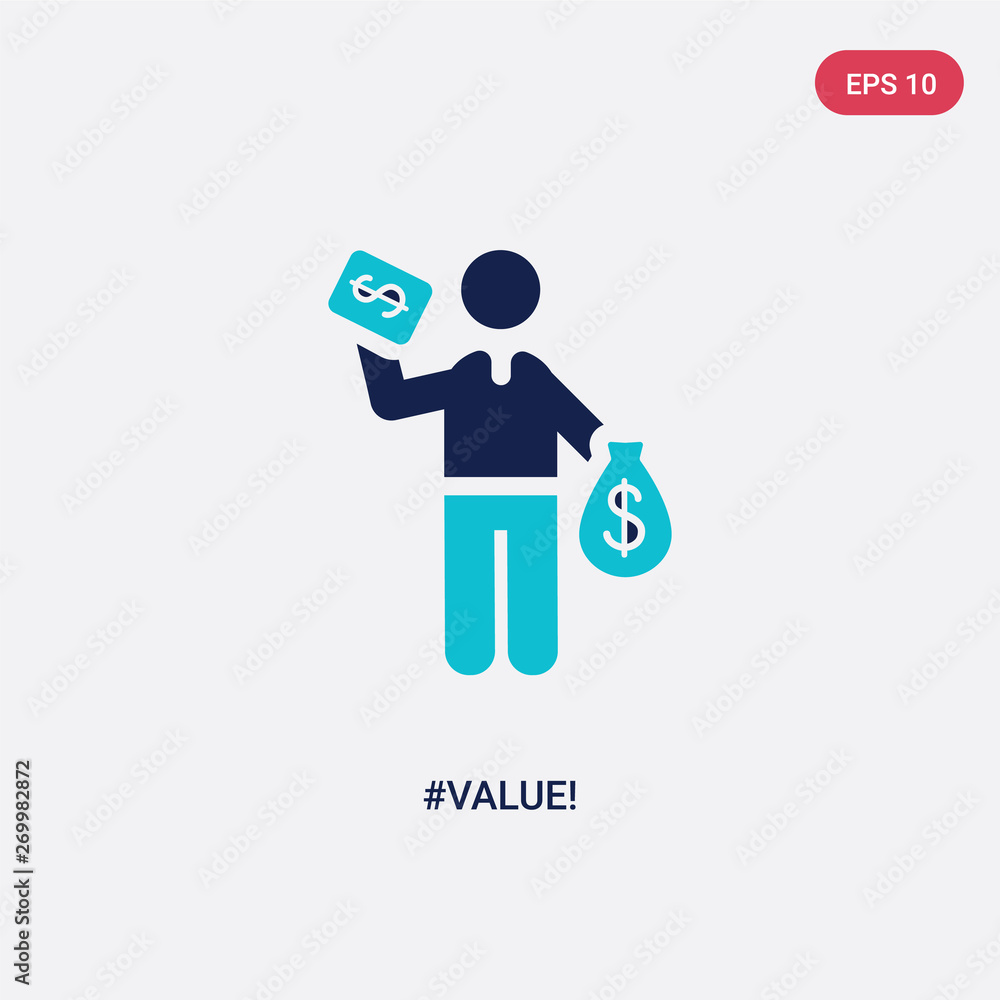 Poster two color #value! vector icon from behavior concept. isolated blue #value! vector sign symbol can be