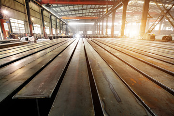Steel factory stacked steel