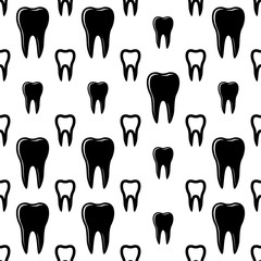 Tooth Icon, Tooth Seamless Pattern