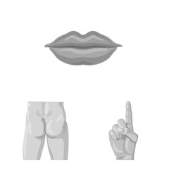 Vector illustration of human and part symbol. Set of human and woman vector icon for stock.