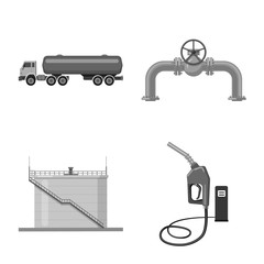 Vector illustration of oil and gas logo. Collection of oil and petrol vector icon for stock.