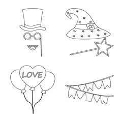 Vector illustration of party and birthday icon. Set of party and celebration stock symbol for web.