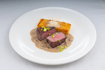 meat dish in a beautiful serve