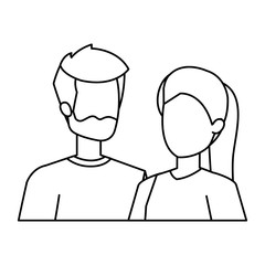 young couple lovers avatars characters