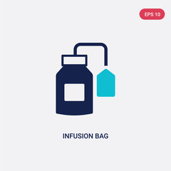 two color infusion bag vector icon from bistro and restaurant concept. isolated blue infusion bag vector sign symbol can be use for web, mobile and logo. eps 10