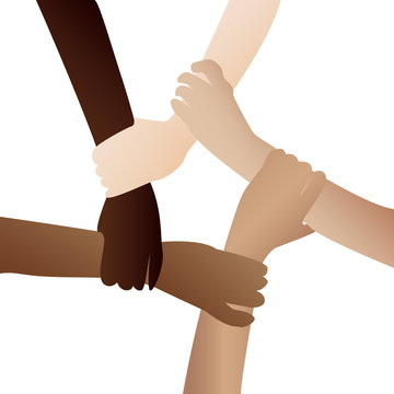 Race equality, tolerance art in minimal style.