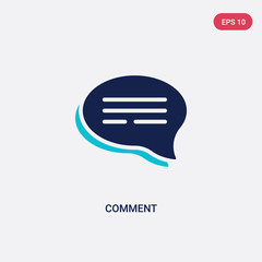 two color comment vector icon from blogger and influencer concept. isolated blue comment vector sign symbol can be use for web, mobile and logo. eps 10