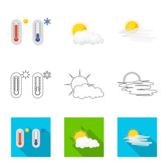 Vector design of weather and climate logo. Collection of weather and cloud vector icon for stock.
