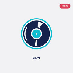 two color vinyl vector icon from blogger and influencer concept. isolated blue vinyl vector sign symbol can be use for web, mobile and logo. eps 10