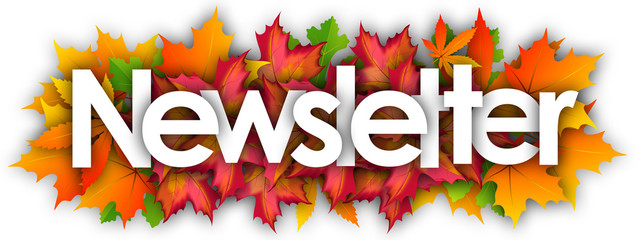 newsletter word and autumn leaves background
