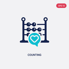 two color counting vector icon from blogger and influencer concept. isolated blue counting vector sign symbol can be use for web, mobile and logo. eps 10