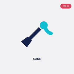 two color cane vector icon from brazilia concept. isolated blue cane vector sign symbol can be use for web, mobile and logo. eps 10