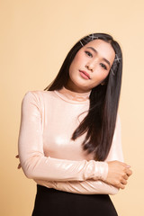 Fototapeta premium Portrait of beautiful young Asian woman