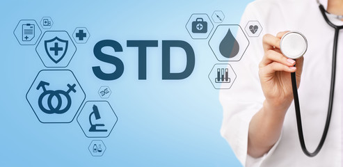 STD test sexsual transmitted diseases diagnosis medical and healthcare concept.