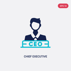 two color chief executive officer vector icon from business concept. isolated blue chief executive officer vector sign symbol can be use for web, mobile and logo. eps 10