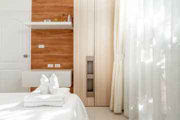 interior design bedroom with wardrobe