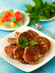 Romanian pastries with jelly fruit.