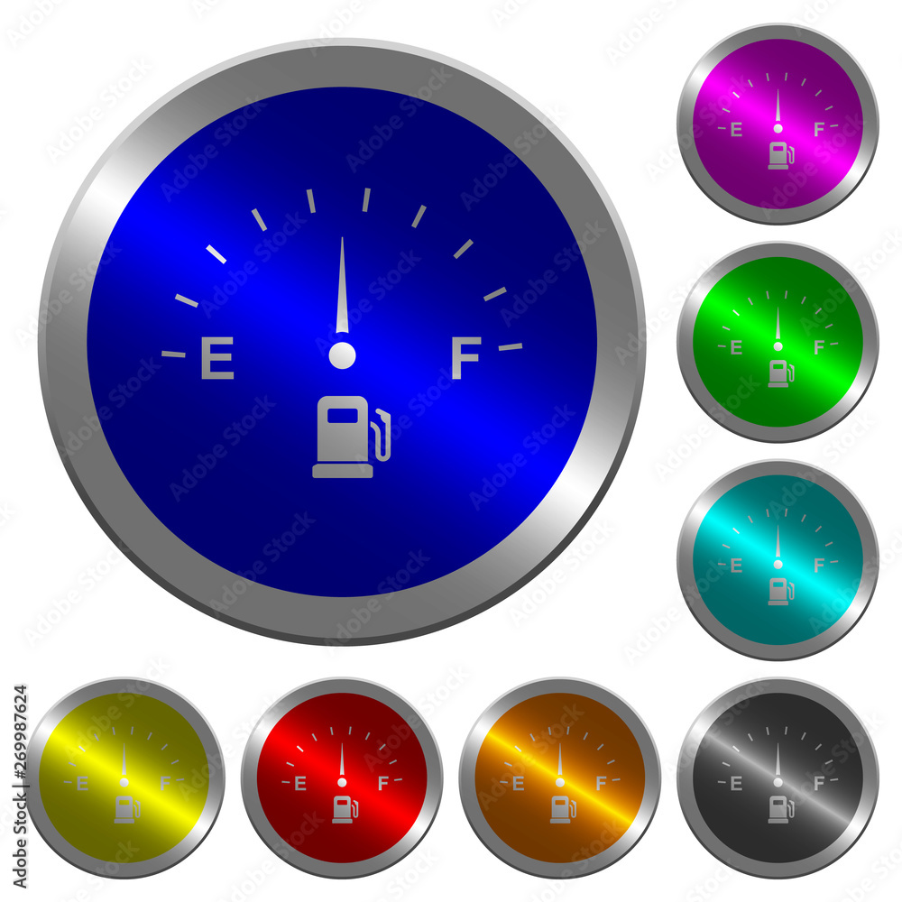 Poster fuel indicator luminous coin-like round color buttons