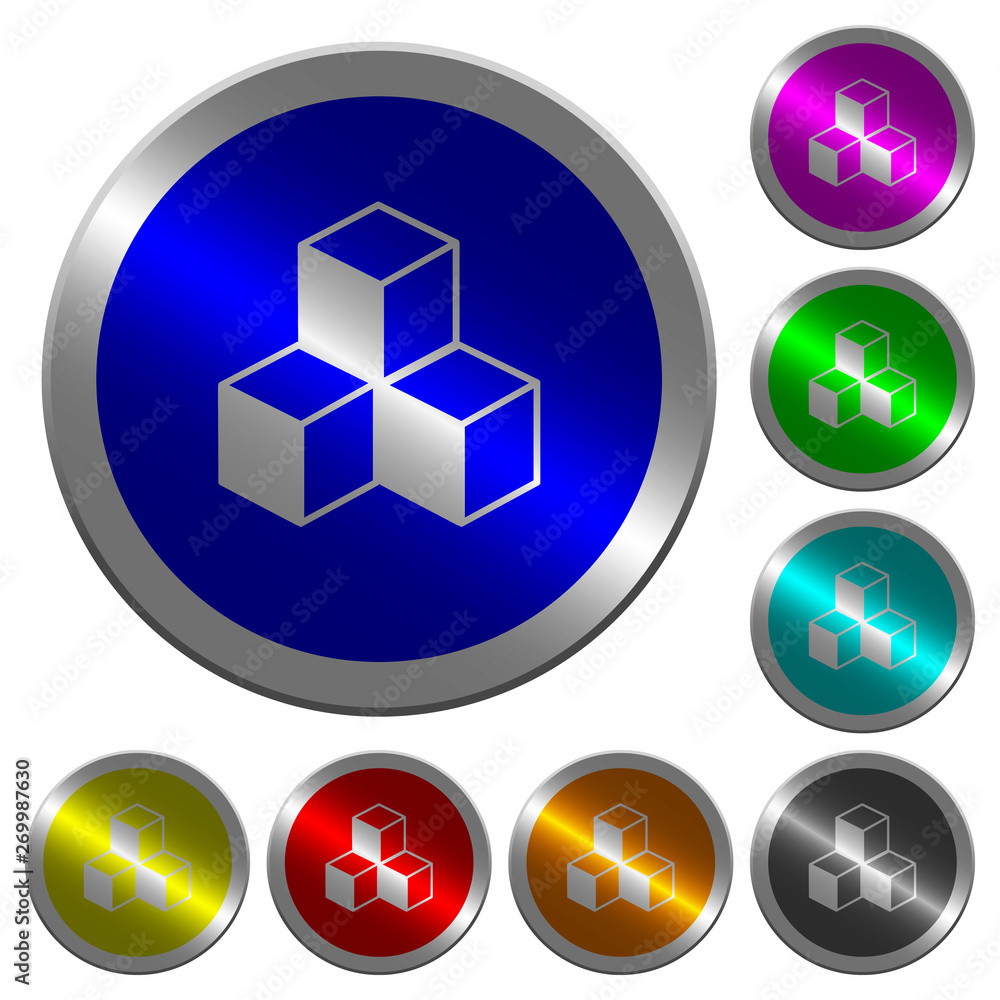 Poster cubes luminous coin-like round color buttons