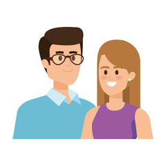 Fototapeta premium young couple lovers avatars characters