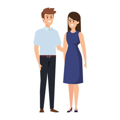 Fototapeta premium business couple avatars characters vector illustration