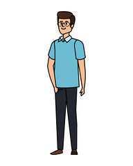 young man with glasses avatar character
