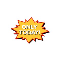 Only today retro sing, logo, icon