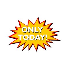 Only today retro sing, logo, icon