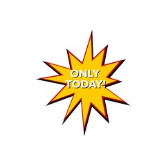 Only today retro sing, logo, icon