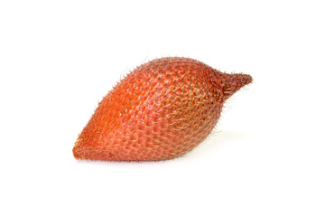 Fruit : Salak isolated on white background. Salak (Salacca zalacca) or Snake fruit is a species of palm tree native to Java and Sumatra in Indonesia. Famous exotic fruits from Thailand.