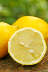 Lemons in natural background.