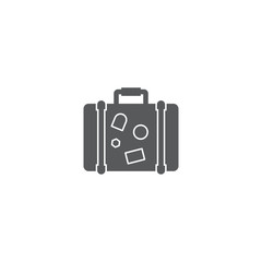 Travel suitcase vector icon concept, isolated on white background