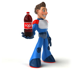 Naklejka premium Super modern superhero - 3D Illustration