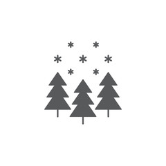 Obraz premium Winter forest with snow vector icon concept, isolated on white background